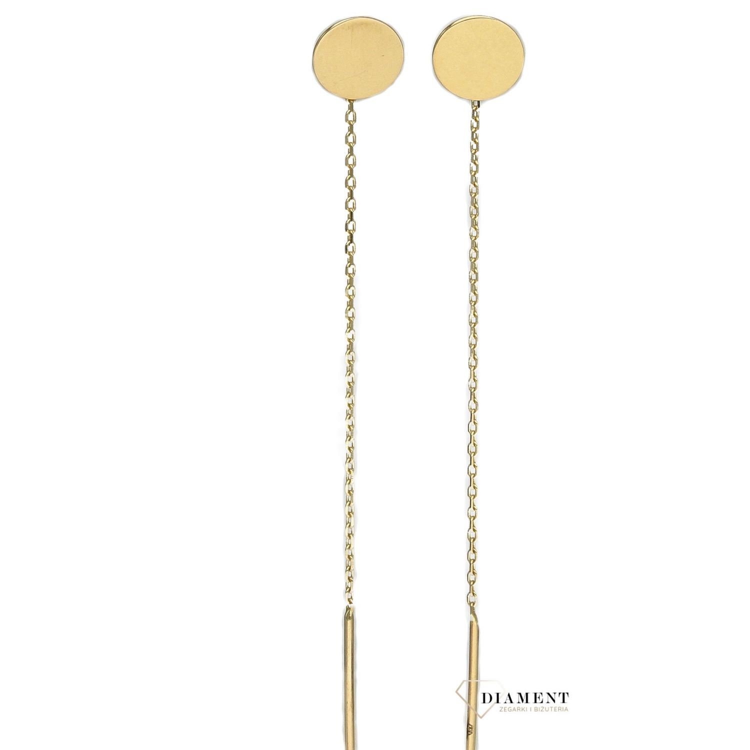 Kolczyki złote przeciągane 585 gładkie kółeczka KL 9640A.jpg